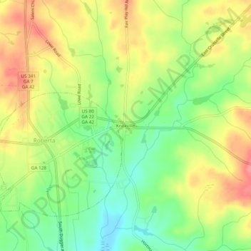 Knoxville topographic map, elevation, terrain