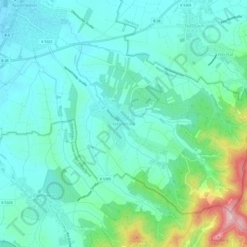 Nesselried topographic map, elevation, terrain