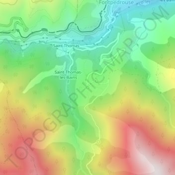 La Font topographic map, elevation, terrain