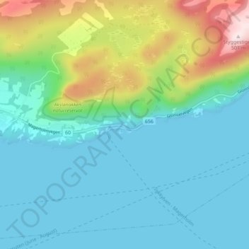Magerholm topographic map, elevation, terrain