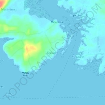 Malassa topographic map, elevation, terrain