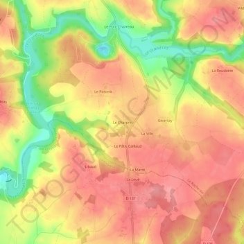 Le Charpre topographic map, elevation, terrain