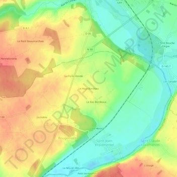 Le Haut Bordeau topographic map, elevation, terrain