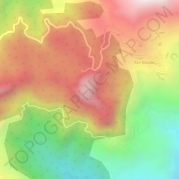 Cerro El Cirio topographic map, elevation, terrain