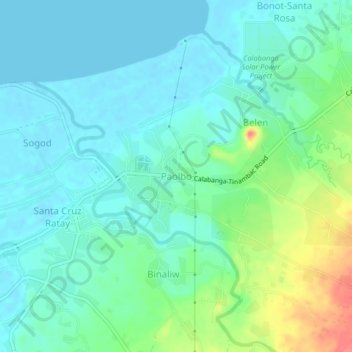 Paolbo topographic map, elevation, terrain