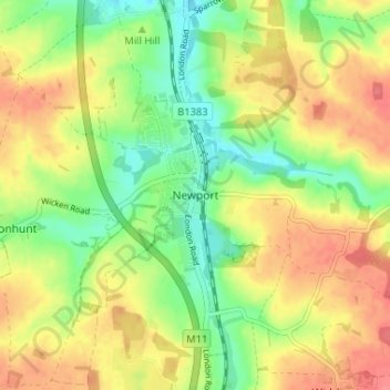 Newport topographic map, elevation, terrain