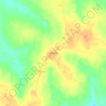 Zikilingi topographic map, elevation, terrain