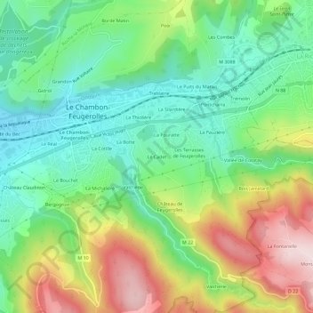 Le Cadet topographic map, elevation, terrain