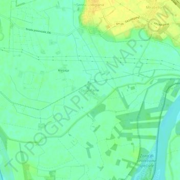 Guzzafame topographic map, elevation, terrain