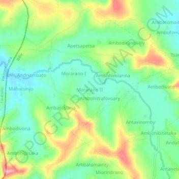 Morarano II topographic map, elevation, terrain