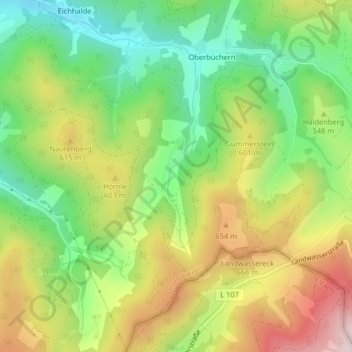 Burggraben topographic map, elevation, terrain