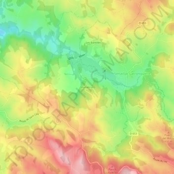 Martabriol topographic map, elevation, terrain