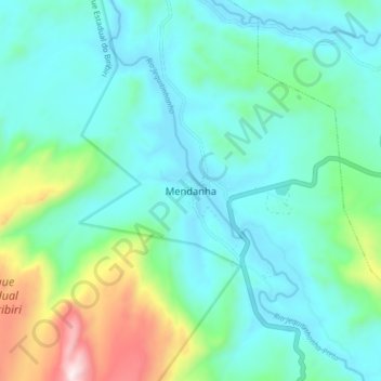 Mendanha topographic map, elevation, terrain