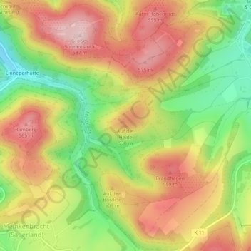 Auf der Heide topographic map, elevation, terrain