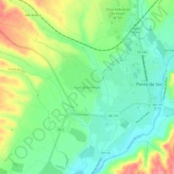 Foros de Domingão topographic map, elevation, terrain