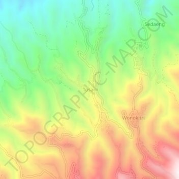 Tosari topographic map, elevation, terrain