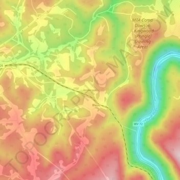 Anderson topographic map, elevation, terrain