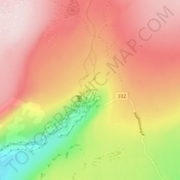 Granni topographic map, elevation, terrain