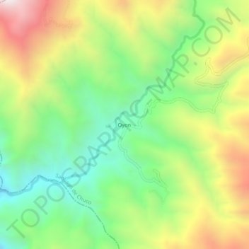 Oyon topographic map, elevation, terrain