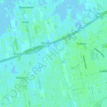 De Holm topographic map, elevation, terrain