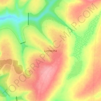 Lumwana topographic map, elevation, terrain