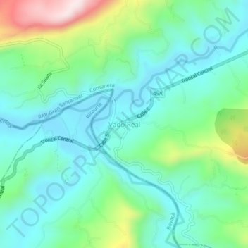 Vado Real topographic map, elevation, terrain