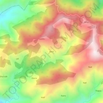 Karti topographic map, elevation, terrain