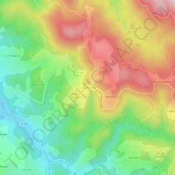 Le Morin topographic map, elevation, terrain