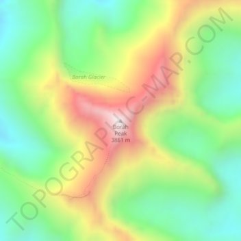 Borah Peak topographic map, elevation, terrain