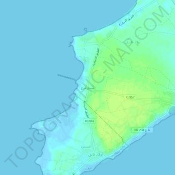 Sidi Frej topographic map, elevation, terrain
