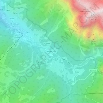 Armentarola topographic map, elevation, terrain