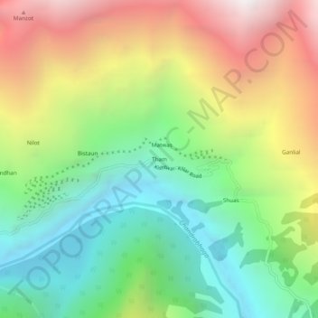 Tham topographic map, elevation, terrain