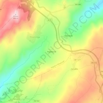 Rapadoura topographic map, elevation, terrain