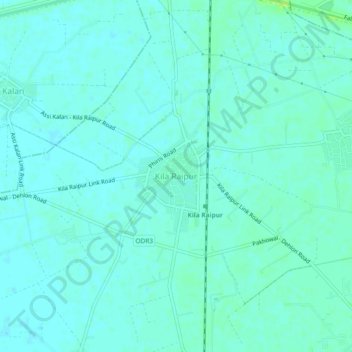 Kila Raipur topographic map, elevation, terrain
