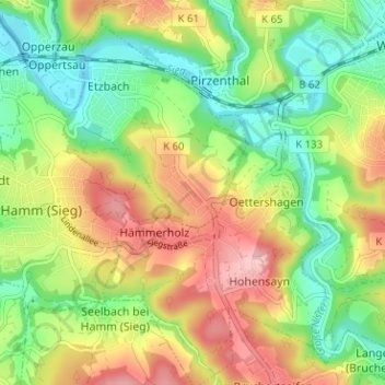 Heckenhof topographic map, elevation, terrain