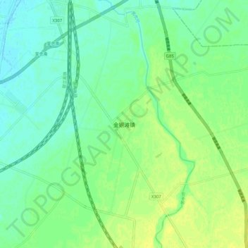 金银滩镇 topographic map, elevation, terrain