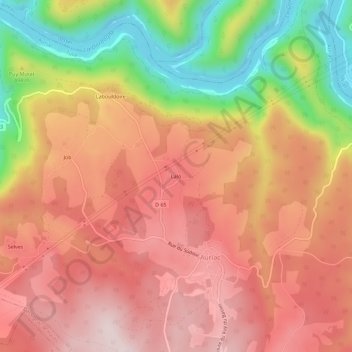 Lalo topographic map, elevation, terrain