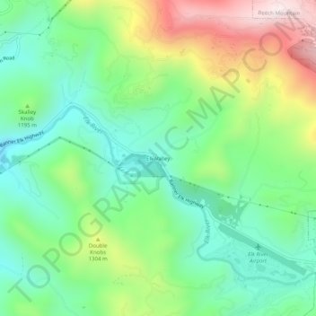 Elk Valley topographic map, elevation, terrain