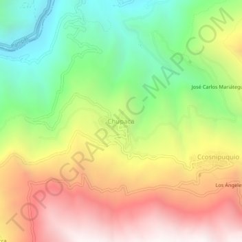 Chupaca topographic map, elevation, terrain