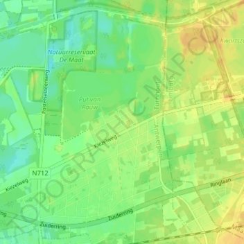 Rauw topographic map, elevation, terrain