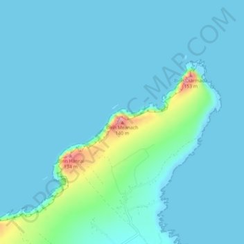Binn Meanach topographic map, elevation, terrain
