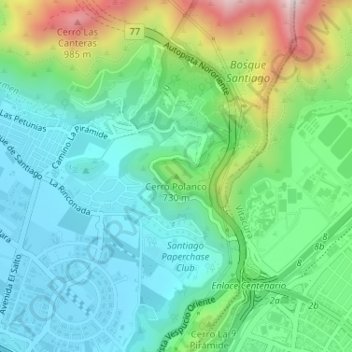Cerro Polanco topographic map, elevation, terrain