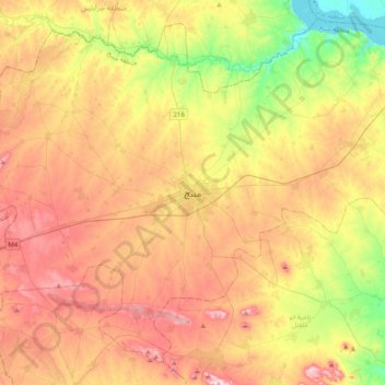 Manbij topographic map, elevation, terrain