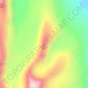 Austre Smedhamran topographic map, elevation, terrain