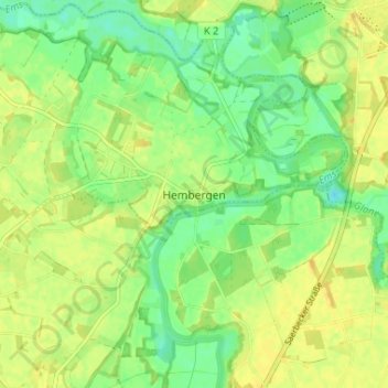 Hembergen topographic map, elevation, terrain