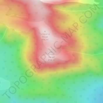 Green Head topographic map, elevation, terrain