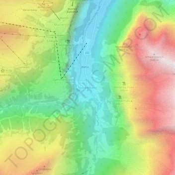 Stechelberg topographic map, elevation, terrain