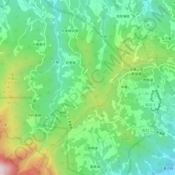 Maolincun topographic map, elevation, terrain