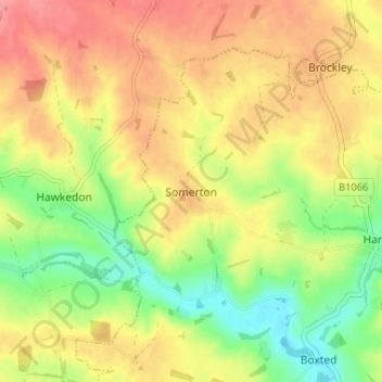 Somerton topographic map, elevation, terrain