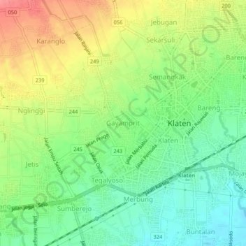 Gayamprit topographic map, elevation, terrain